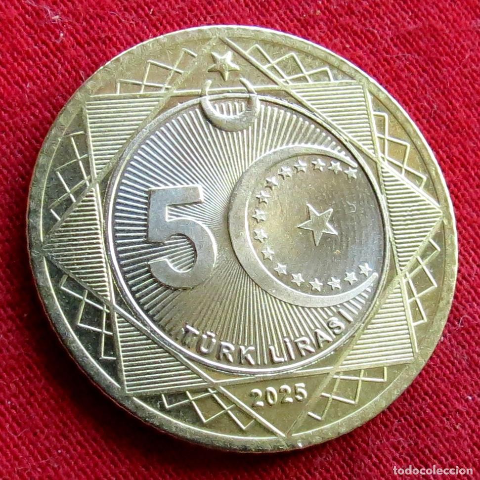 Monedas antiguas de Asia: Turquia 5 lira 2025 Lt 715 Bimetallica