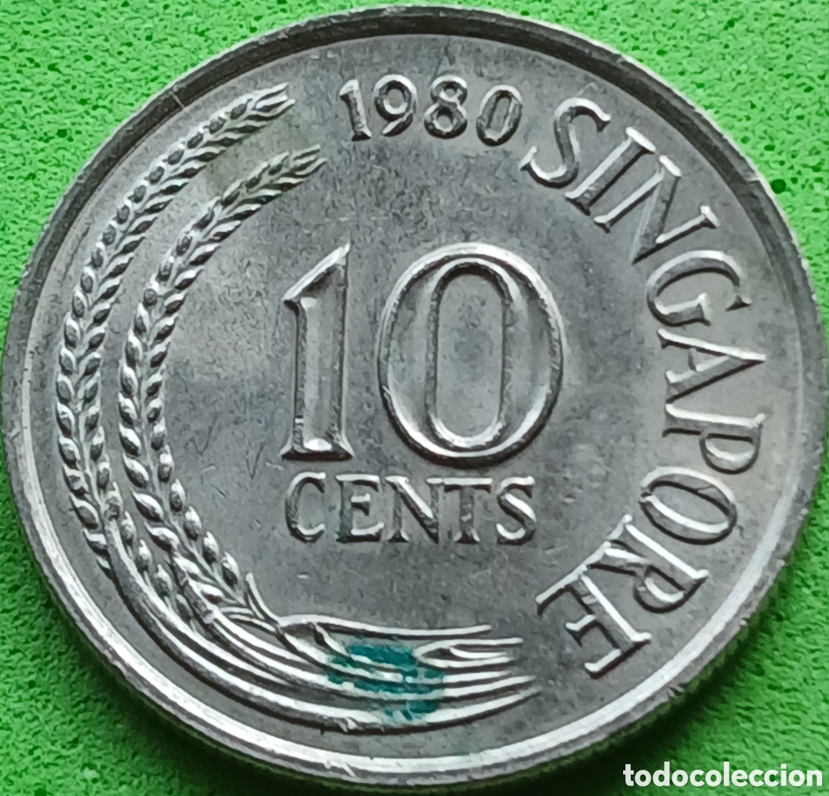 Monedas antiguas de Asia: Singapur 10 cents 1980 km#3 sin marca de ceca