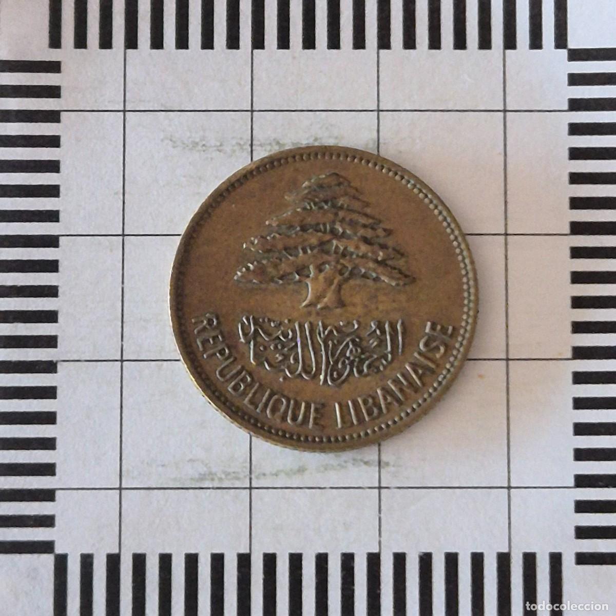 Monedas antiguas de Asia: 25 PIASTRAS, LIBANO. 1961. (KM#16.2).