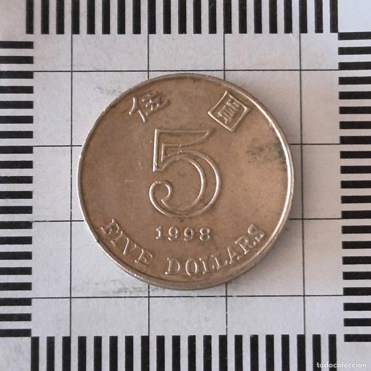 Monedas antiguas de Asia: 5 D&Oacute;LARES, HONG KONG. 1998. (KM#65).