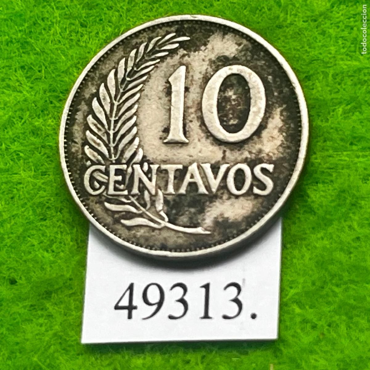 Monedas antiguas de Asia: Per&uacute; 10 centavos 1937, c&eacute;ntimos - Foto 2