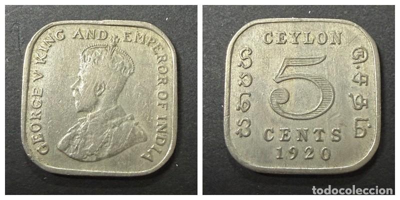 Monedas antiguas de Asia: MONEDA. CEILAN. 5 CENTIMOS. 1920. VER FOTOS
