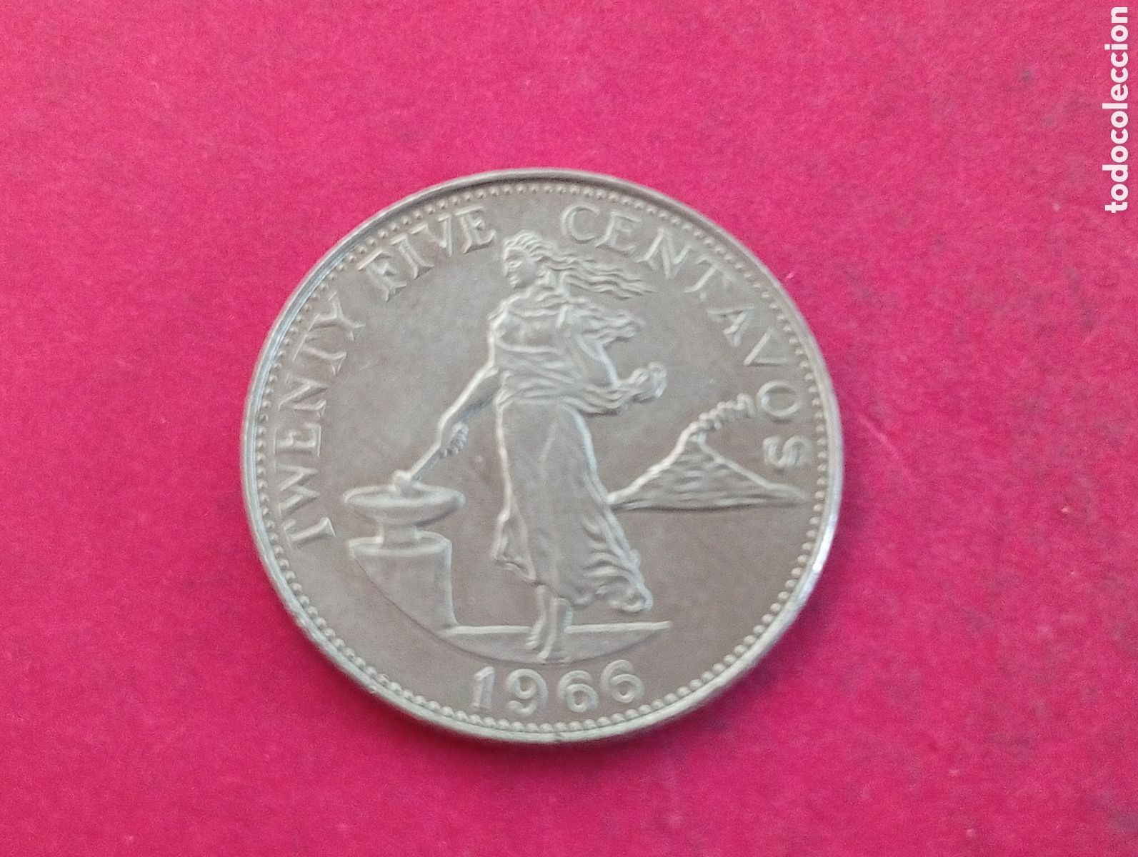 Monedas antiguas de Asia: 25 centavos de filipinas 1966