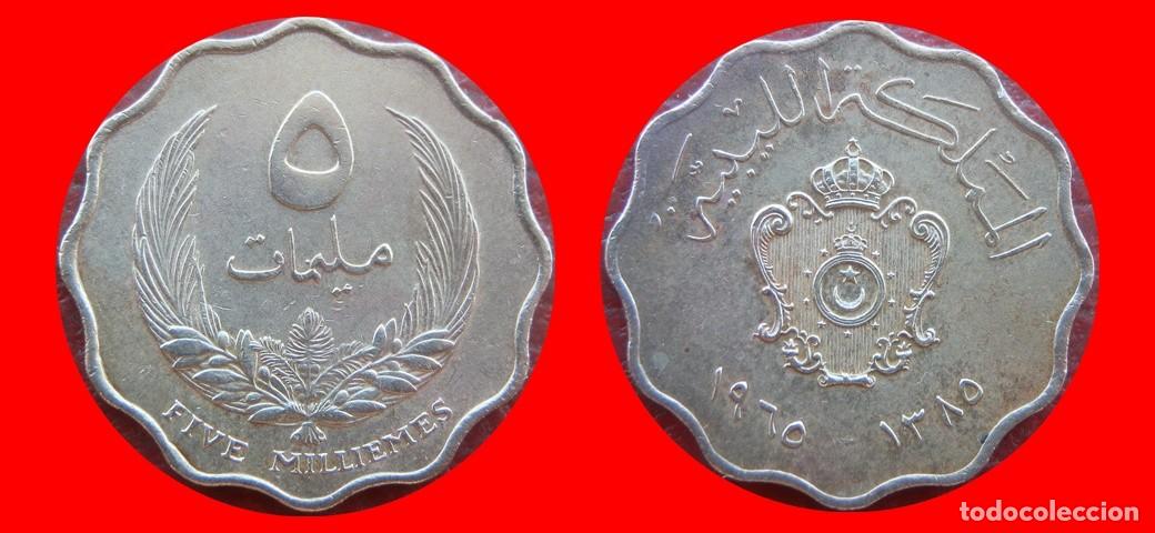 Monedas antiguas de Asia: 5 MILLIEMES 1965 LIBYA LIBIA-155975