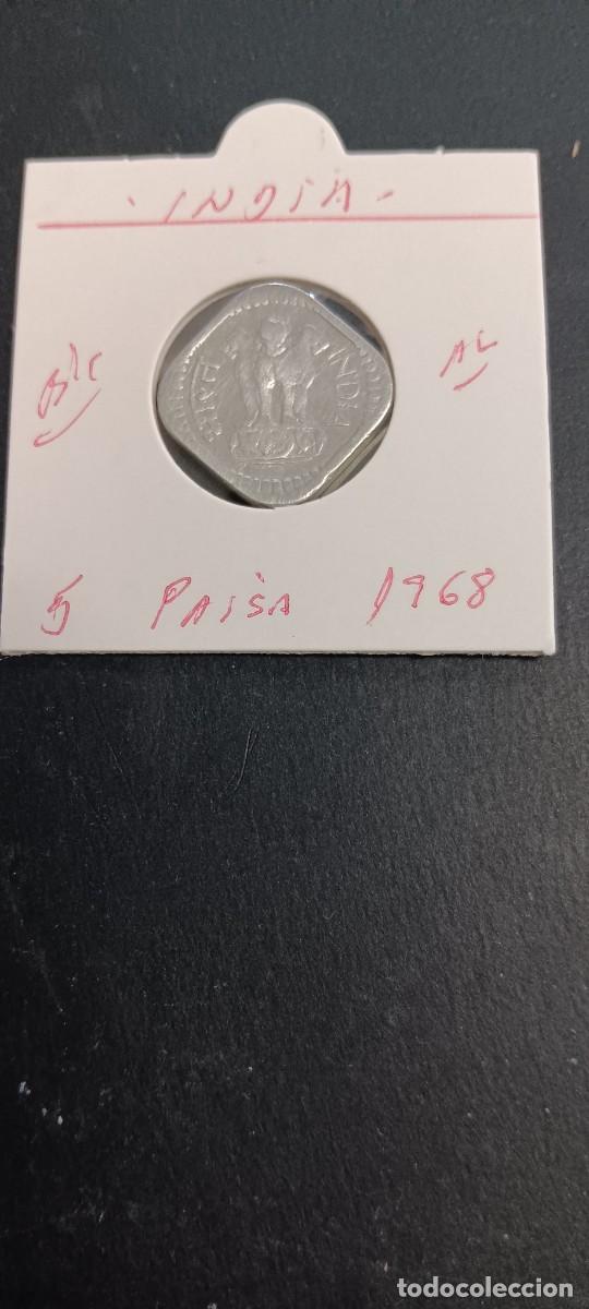 Monedas antiguas de Asia: INDIA 5 PAISA 1968 BC KM=18.2 (ALUMINIO)