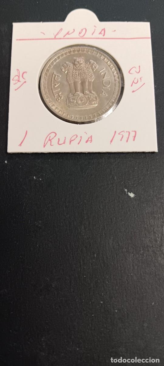 Monedas antiguas de Asia: INDIA 1 RUPIA 1977 S/C KM=78.1 (CUPRONIQUEL)