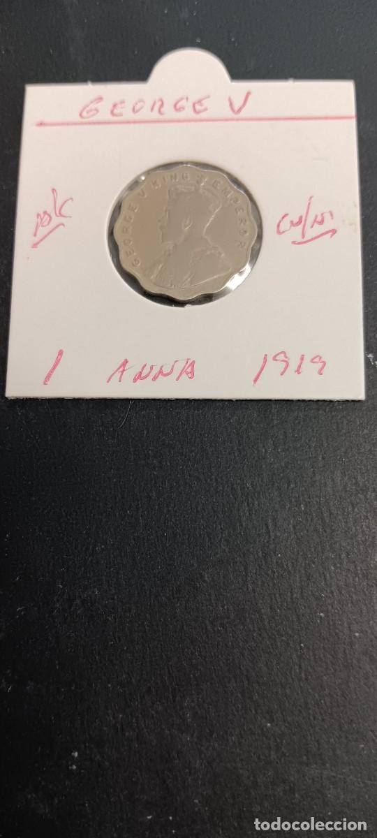 Monedas antiguas de Asia: INDIA BRITANICA 1 ANNA 1919 BC KM=513 (CUPRONIQUEL) GEORGE V