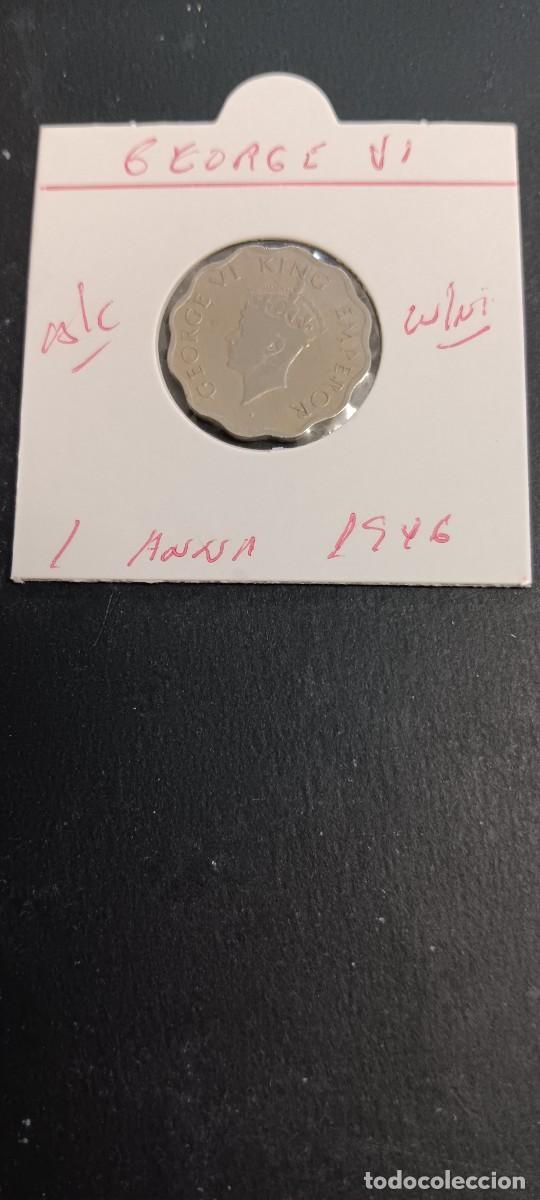 Monedas antiguas de Asia: INDIA BRITANICA 1 ANNA 1946 BC KM=538 (CUPRONIQUEL) GEORGE VI