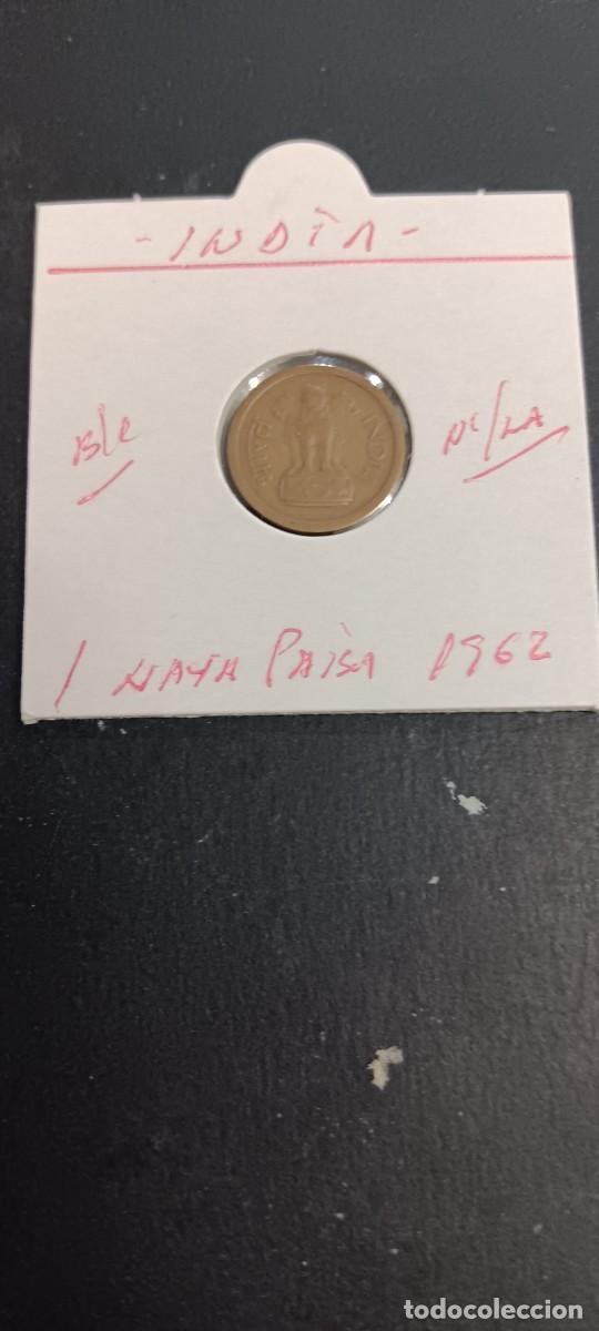 Monedas antiguas de Asia: INDIA 1 NAYA PAISA 1962 BC KM=8a (NIQUEL-LAT&Oacute;N)