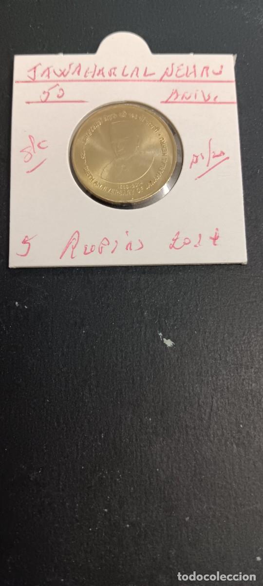 Monedas antiguas de Asia: INDIA 5 RUPIAS 2014 S/C KM=484 (NIQUEL-LAT&Oacute;N) 50 ANIV.JAWAHARLAL NEHRU