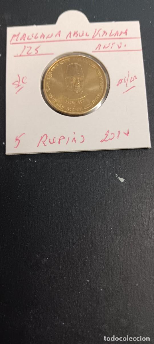 Monedas antiguas de Asia: INDIA 5 RUPIAS 2014 S/C KM=432 (NIQUEL-LAT&Oacute;N) 125 ANIV. MAULANA ABUL KALAM