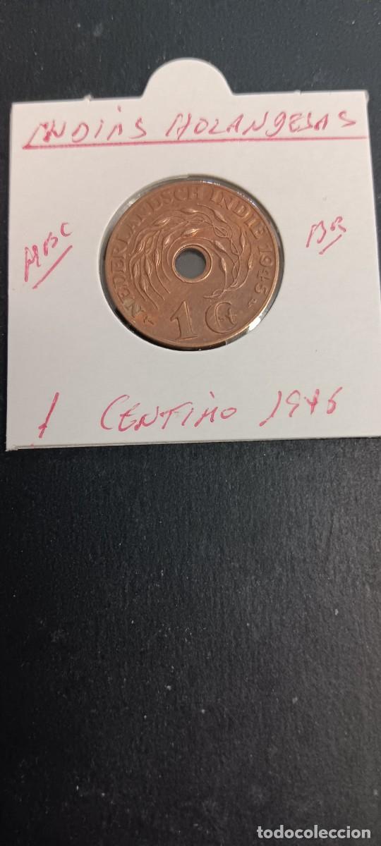 Monedas antiguas de Asia: INDIA HOLANDESA 1 CENTIMO 1945 MBC KM=317 (BRONCE)