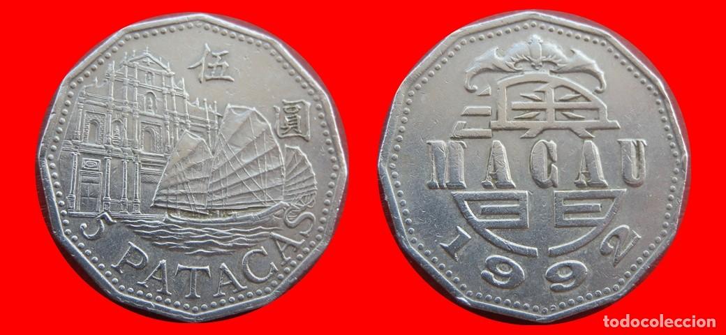 Monedas antiguas de Asia: 5 PATACA 1992 MACAO -156023