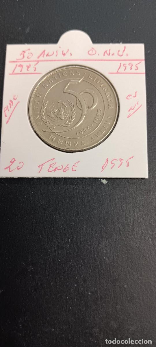 Monedas antiguas de Asia: KAZAJISTAN 20 TENGE 1995 MBC KM=12 (CUPRONIQUEL)50 ANIV. ONU 1945-1995