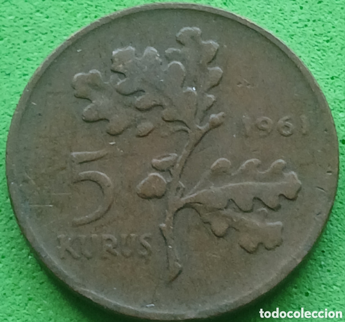 Monedas antiguas de Asia: Turqu&iacute;a 5 kurus 1961 km#890.1