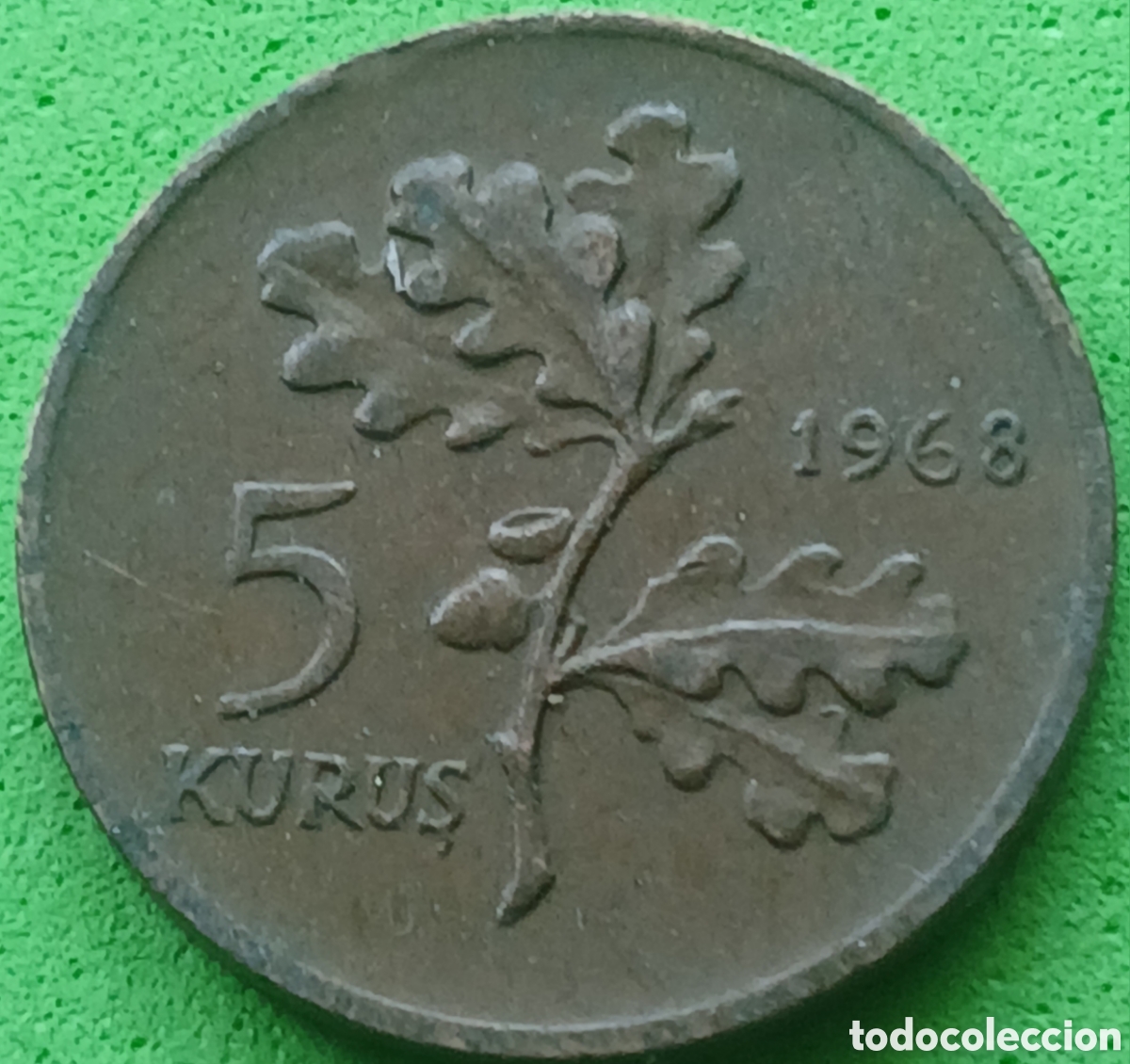 Monedas antiguas de Asia: Turqu&iacute;a 5 kurus 1968 km#890.1
