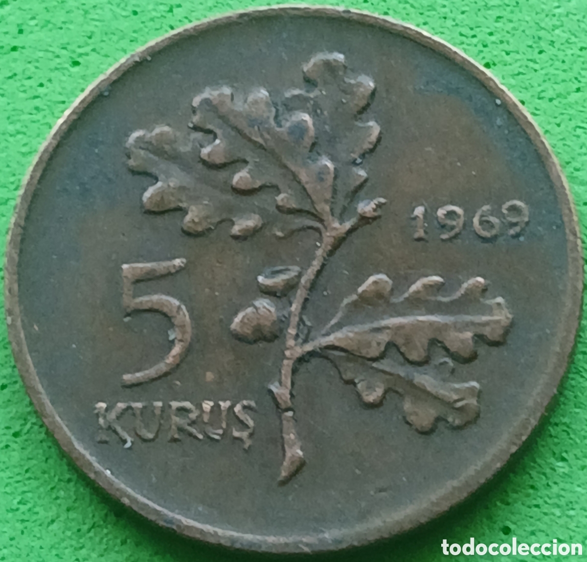Monedas antiguas de Asia: Turqu&iacute;a 5 kurus 1969 km#890.2