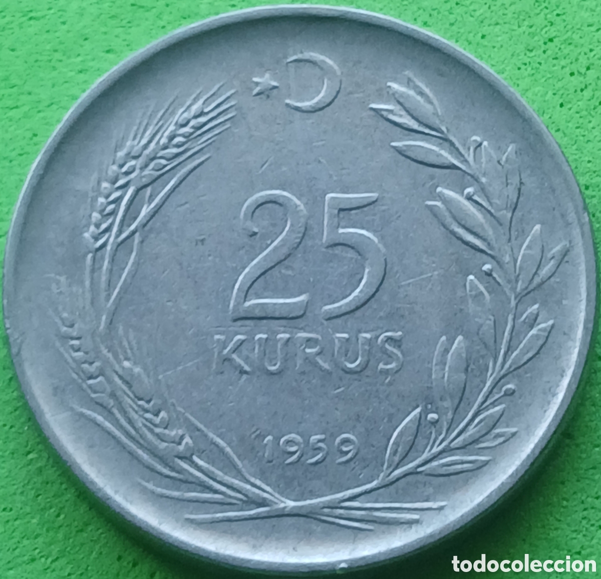 Monedas antiguas de Asia: Turqu&iacute;a 25 kurus 1959 km#892.1