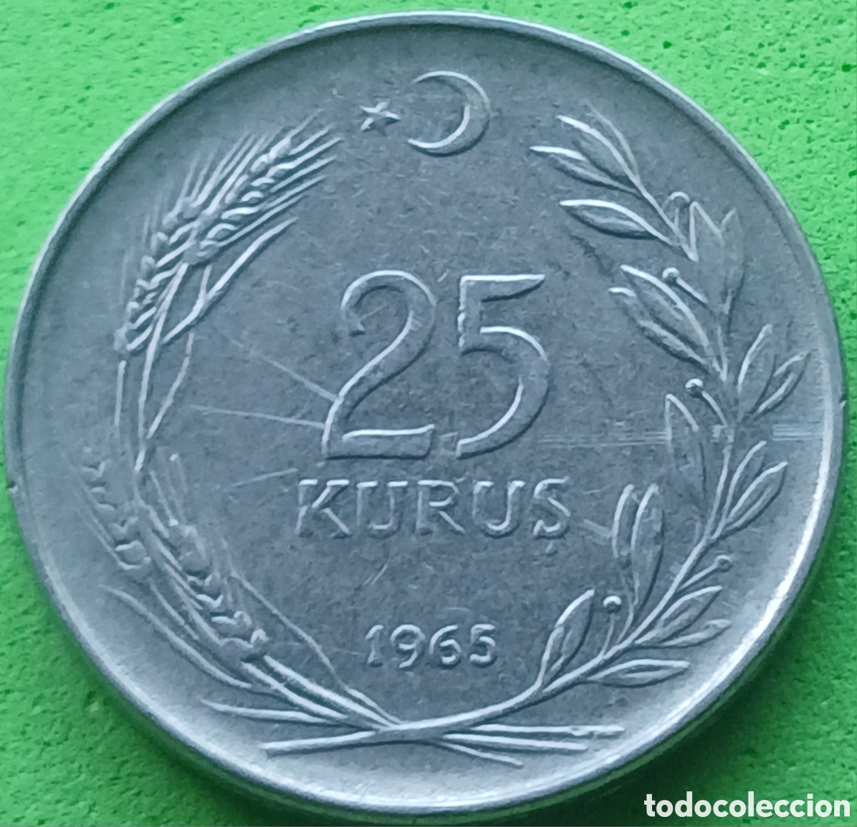 Monedas antiguas de Asia: Turqu&iacute;a 25 kurus 1965 km#892.2