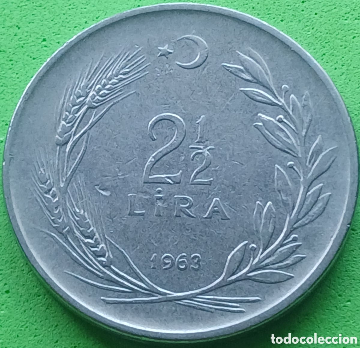 Monedas antiguas de Asia: Turqu&iacute;a 2&frac12; liras 1963 km#893.1