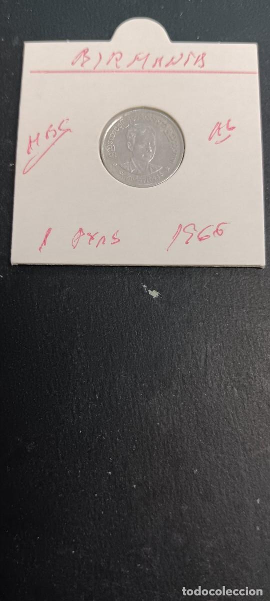 Monedas antiguas de Asia: MYANMAR(BIRMANIA)1 PYA 1966 MBC KM=38 (ALUMINIO)