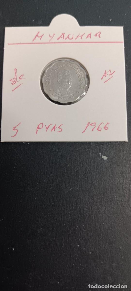 Monedas antiguas de Asia: MYANMAR(BIRMANIA)5 PYAS 1966 S/C KM=39 (ALUMINIO)