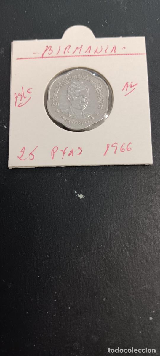 Monedas antiguas de Asia: MYANMAR(BIRMANIA)25 PYAS 1966 BC KM=41 (ALUMINIO)
