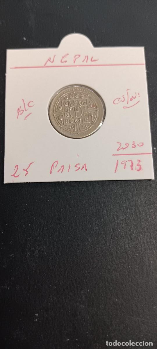 Monedas antiguas de Asia: NEPAL 25 PAISA 1973(2030) BC KM=773 (CUPRONIQUEL)