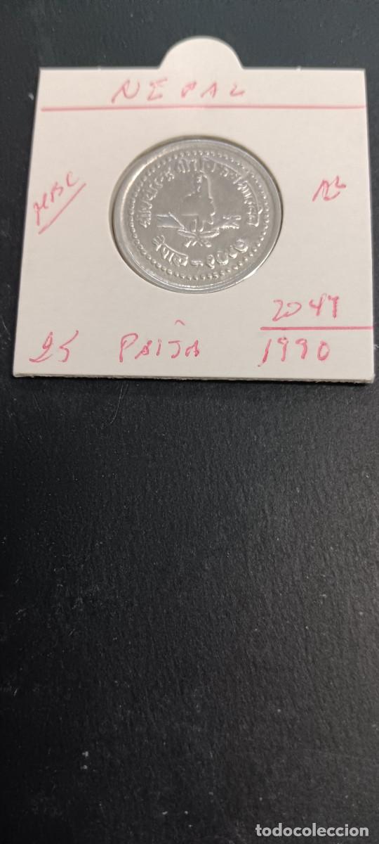 Monedas antiguas de Asia: NEPAL 25 PAISA 1990(2047) MBC KM=1015.1 (ALUMINIO)