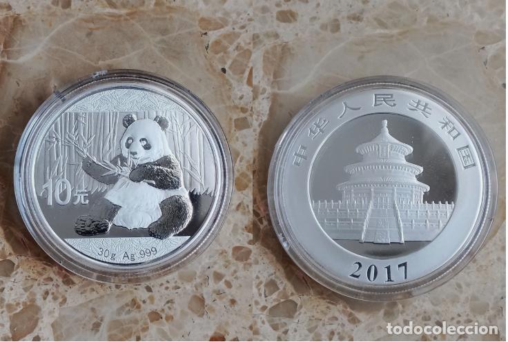 Monedas antiguas de Asia: Onza de plata .999 China &rdquo;Panda&rdquo; 2017 (30 g)