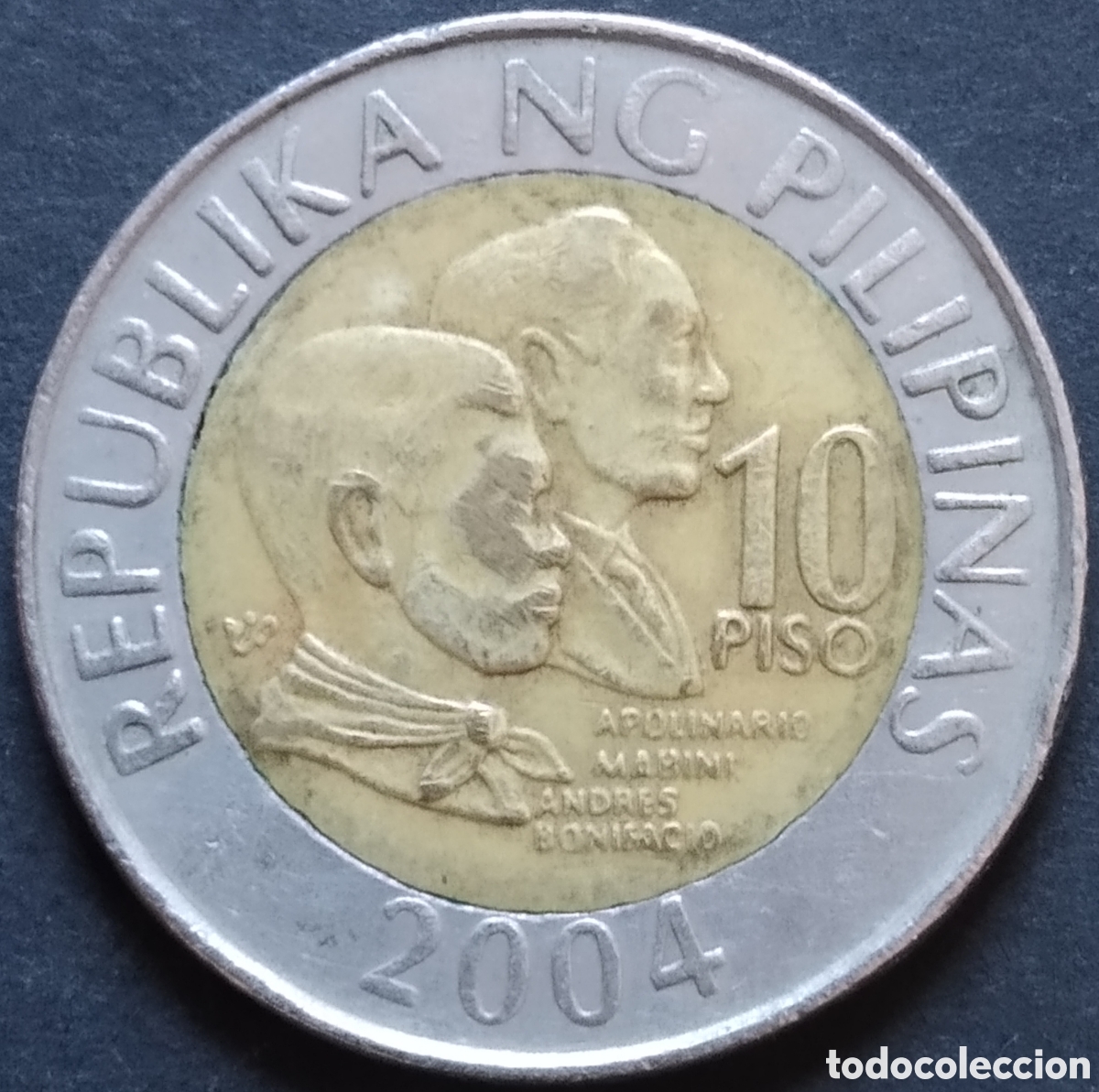 Monedas antiguas de Asia: MONEDA - FILIPINAS 10 PISO / PESOS 2004