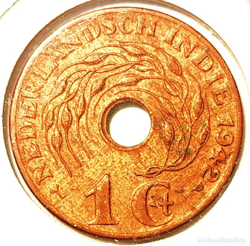 Monedas antiguas de Asia: INDIAS ORIENTALES PAISES BAJOS (1826-1945) - 1 CENTAVO 1942 P - REINA GUILLERMINA - B - 4 GR. BRONCE