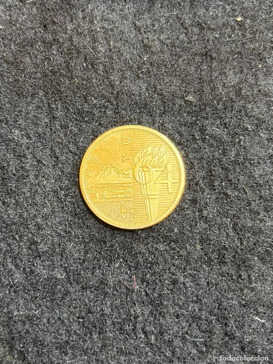 Moedas antigas da &Aacute;sia: Medalla Moneda Conmemorativa Tokyo 1964 XVIII Juegos Ol&iacute;mpicos Souvenir Dorada