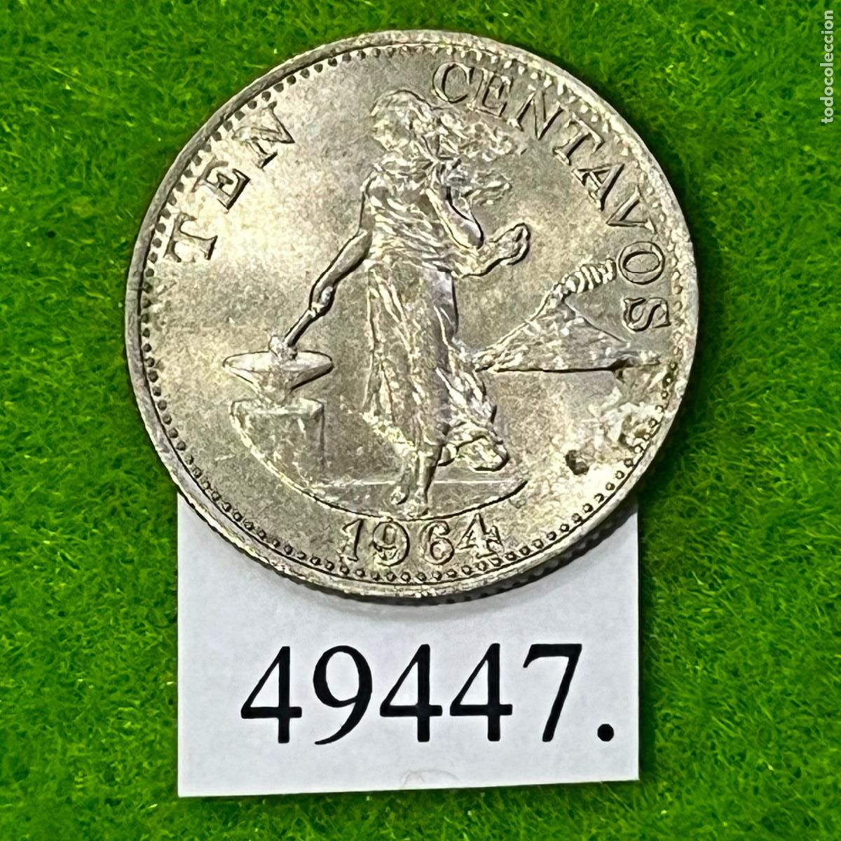Monedas antiguas de Asia: Filipinas 10 c&eacute;ntimos 1964