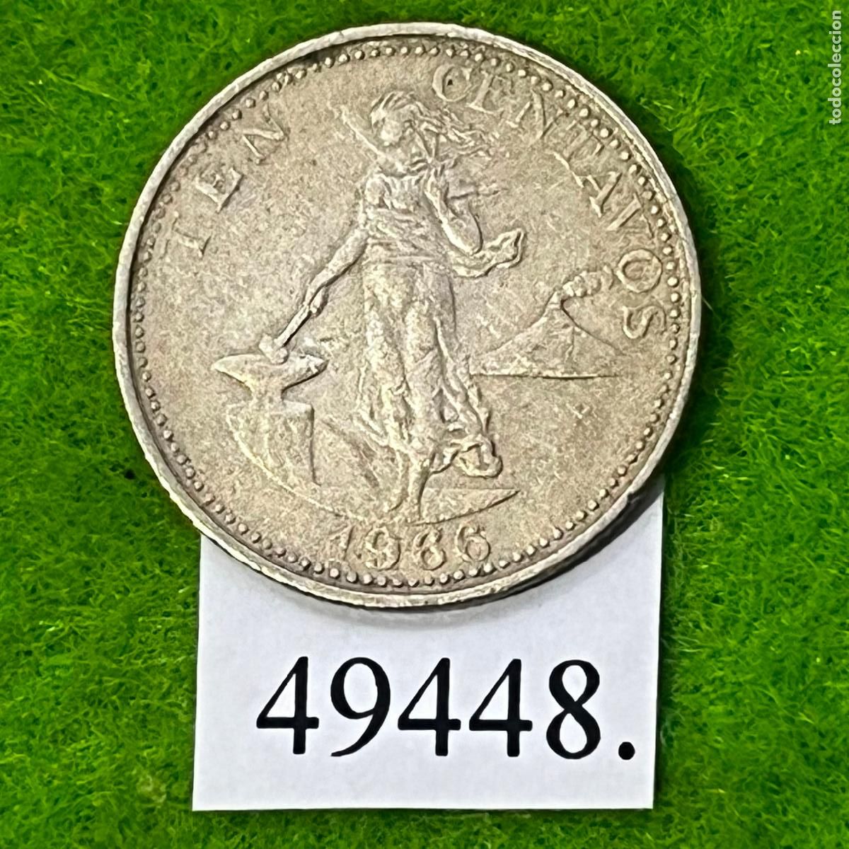 Monedas antiguas de Asia: Filipinas 10 c&eacute;ntimos 1966