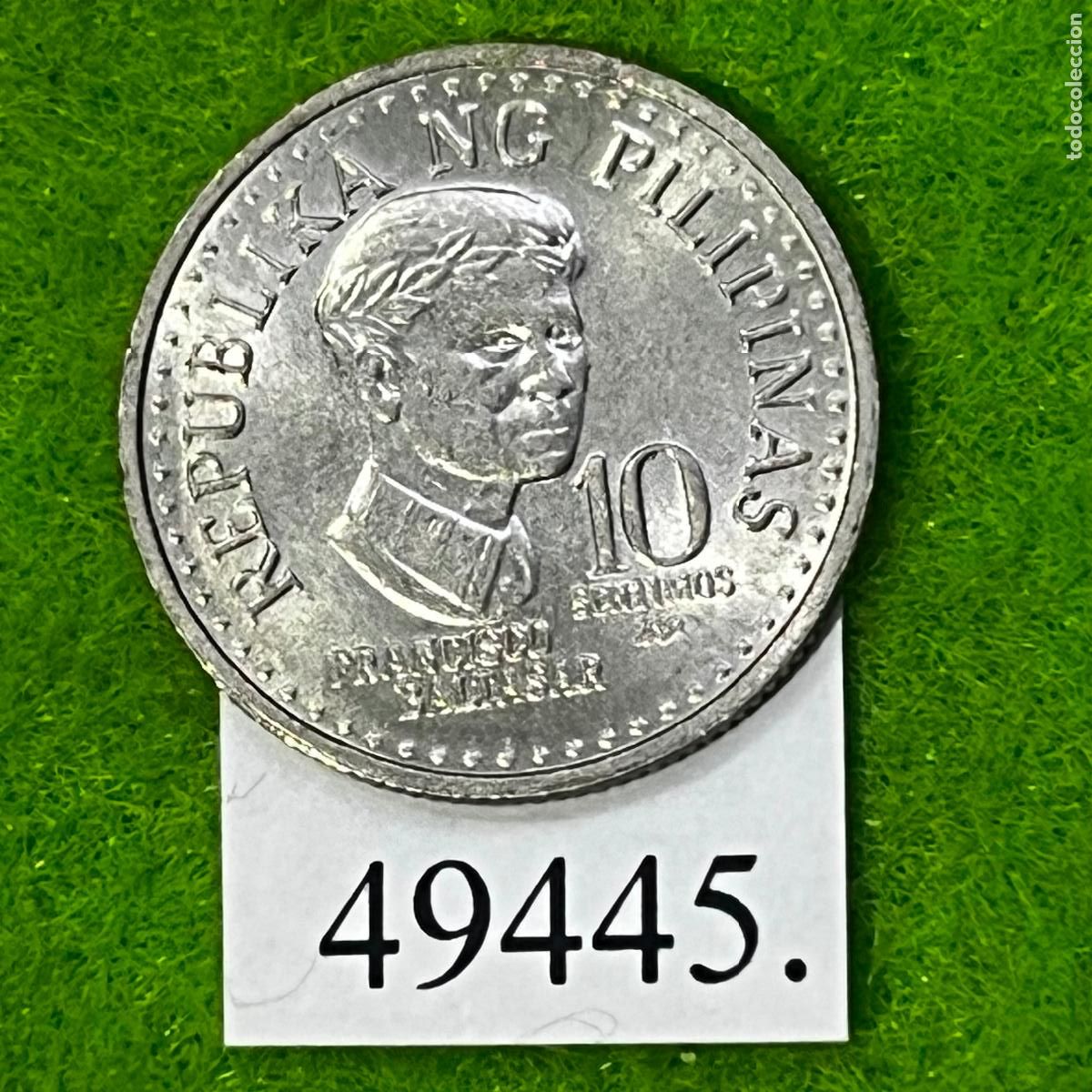 Monedas antiguas de Asia: Filipinas 10 c&eacute;ntimos 1982, poeta Francisco Baltasar
