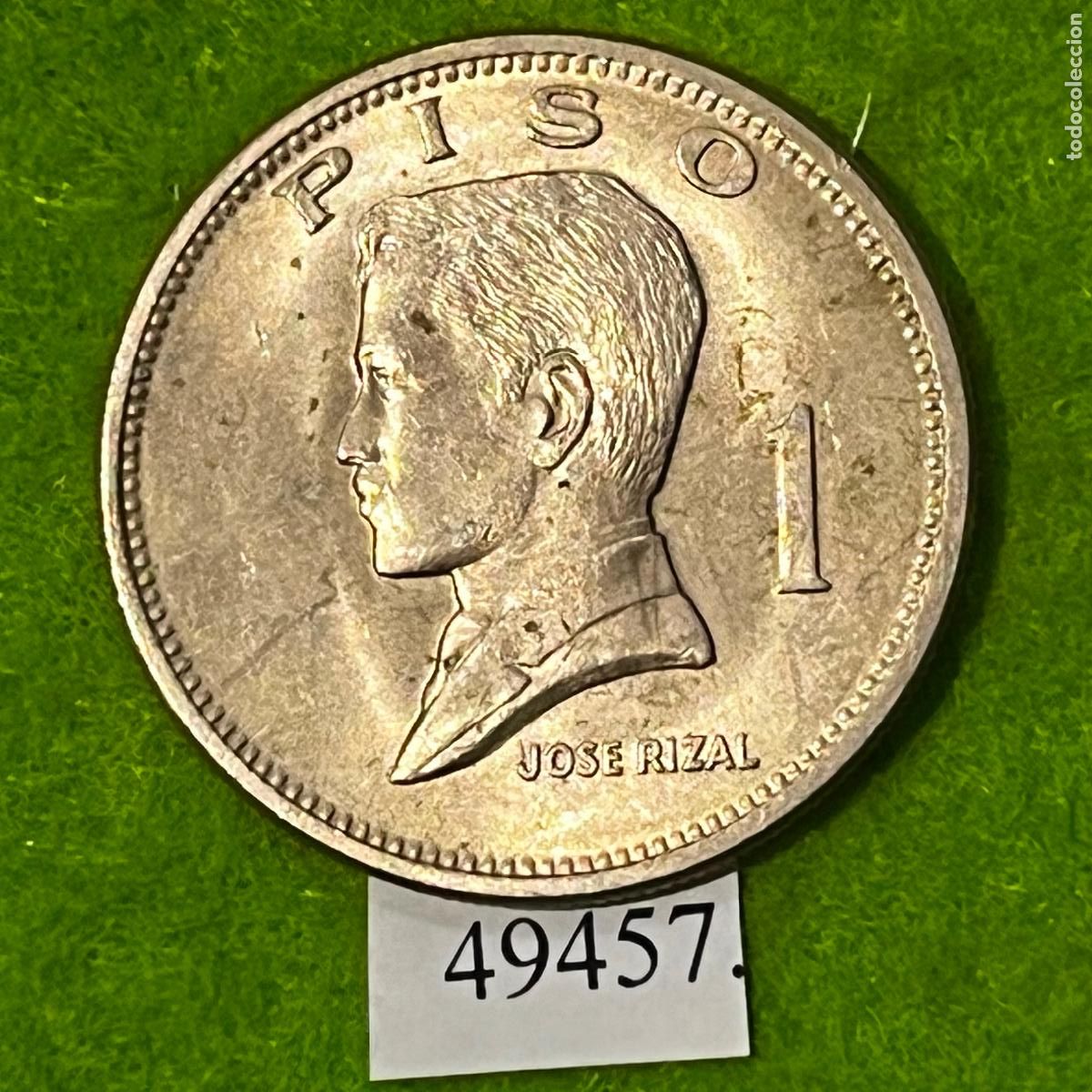Monedas antiguas de Asia: Filipinas 1 piso 1974, Jose Rizal, peso