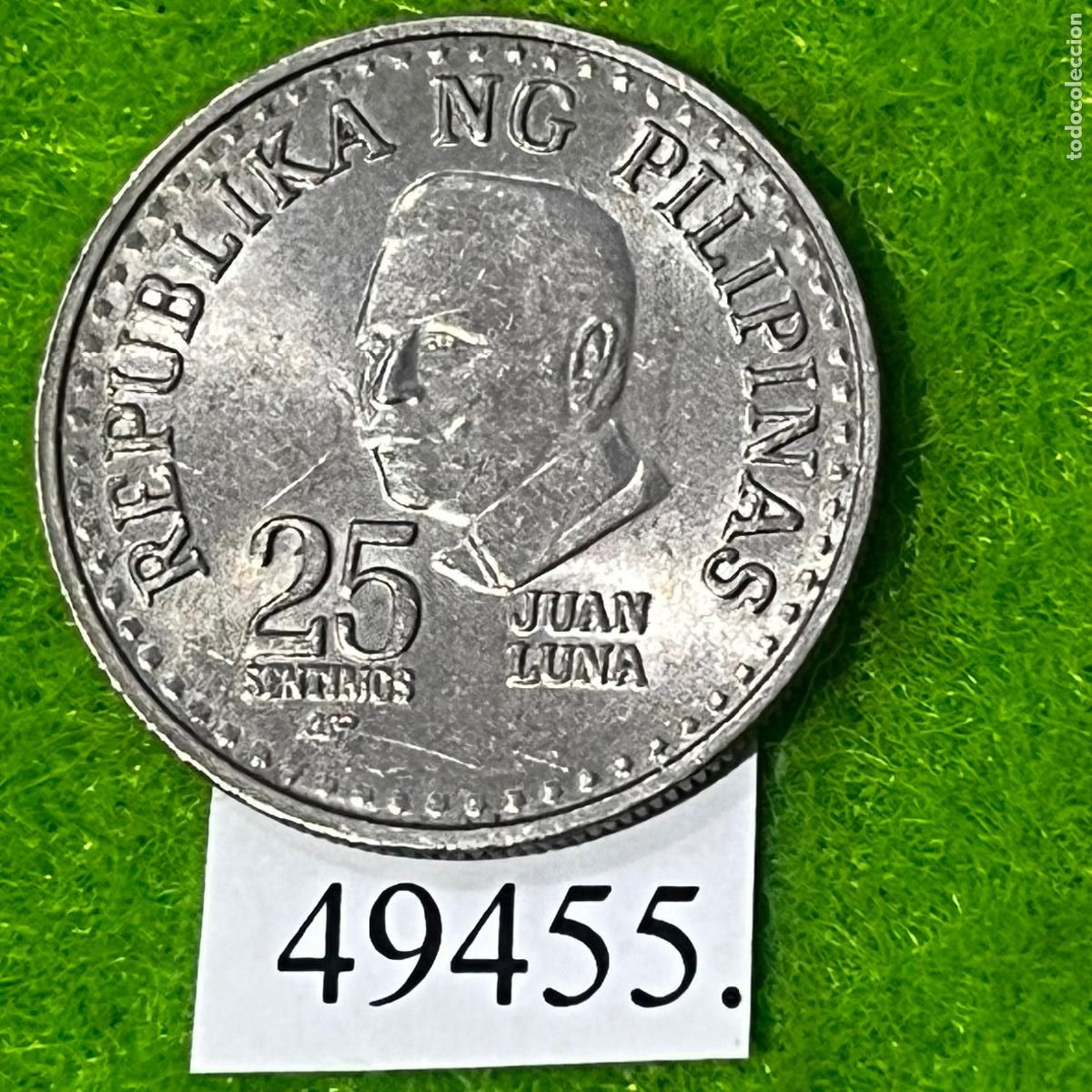 Monedas antiguas de Asia: Filipinas 25 c&eacute;ntimos 1982, pintor Juan Luna