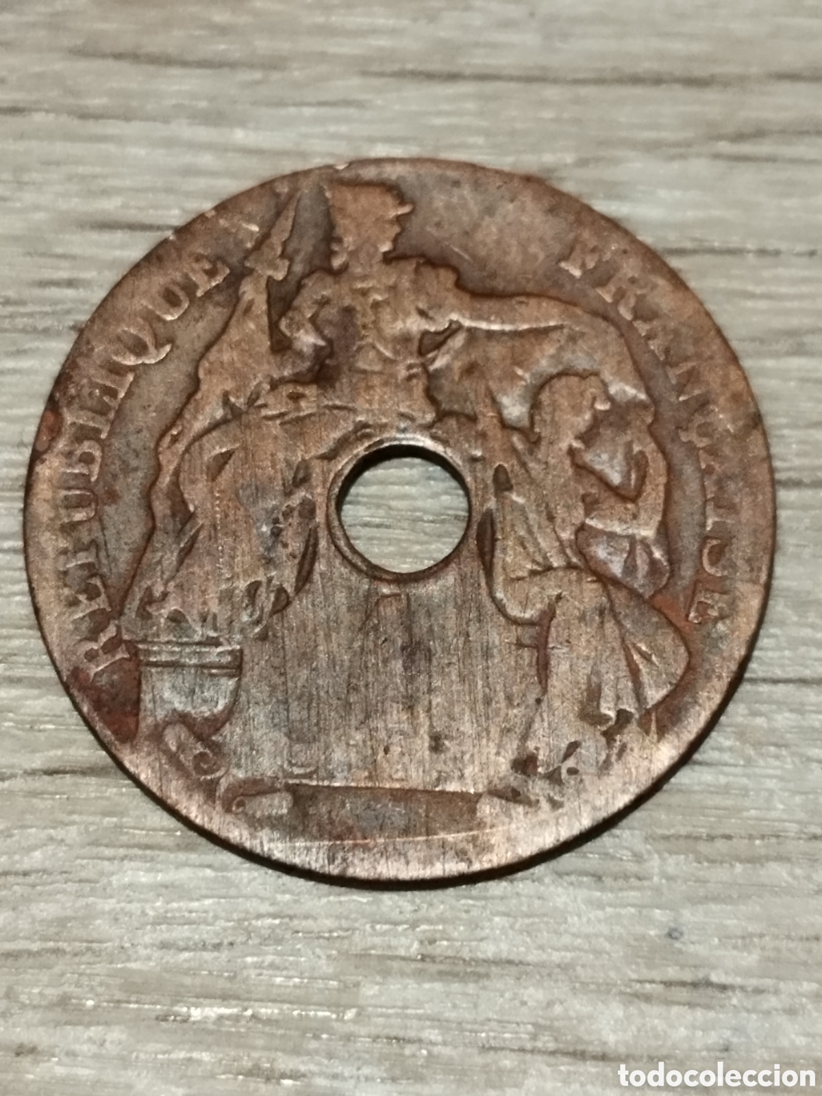 Monedas antiguas de Asia: Indochina francesa moneda de 1 c&eacute;ntimo de 1920 km#12