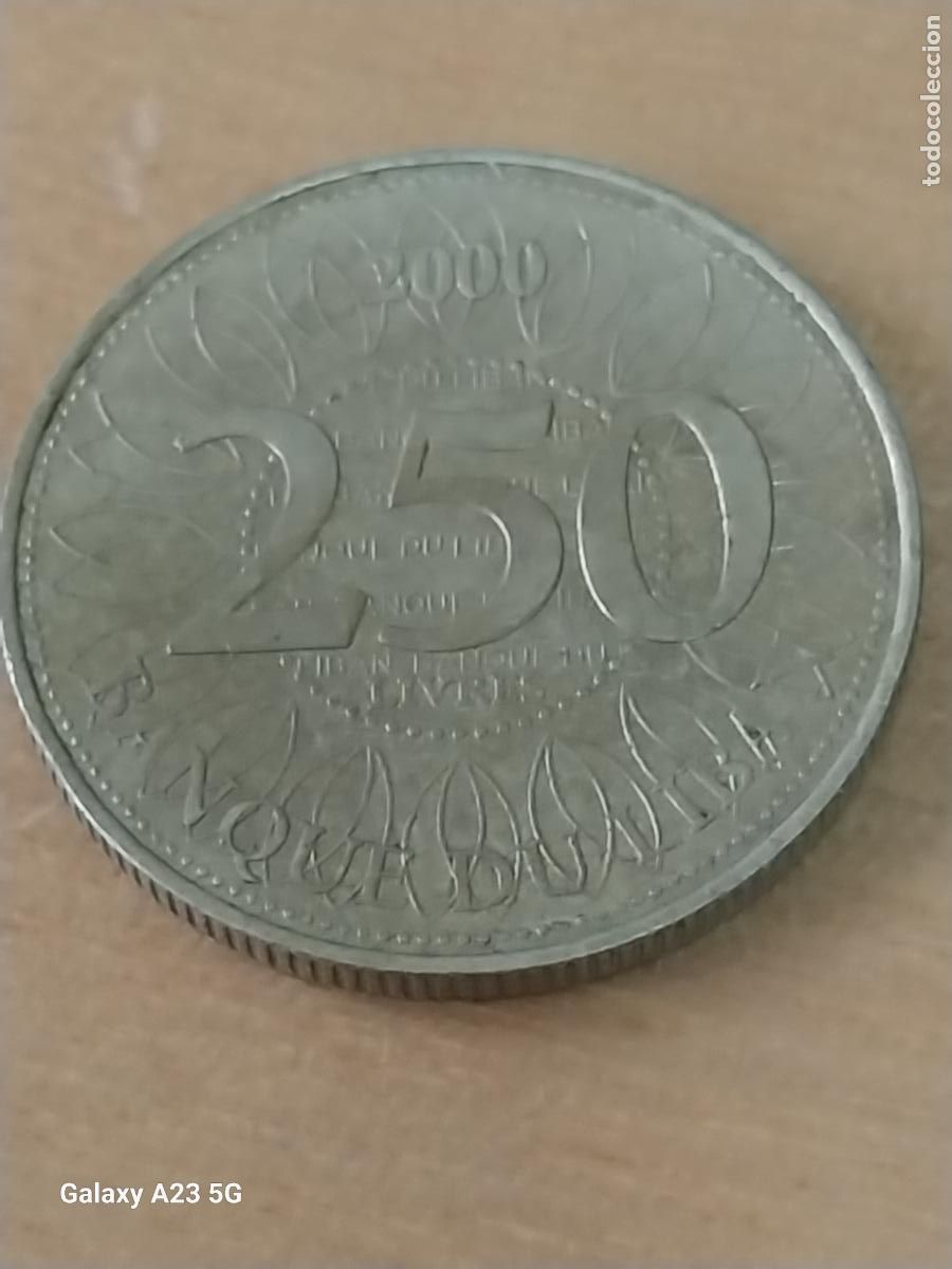 Monedas antiguas de Asia: LIBANO 250 LIBRAS A&Ntilde;O 2000 MEDALLA ORIGINAL CIRCULADO