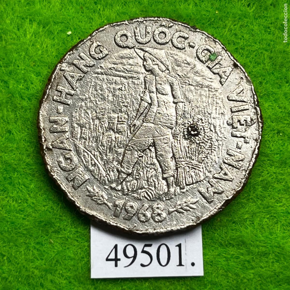 Monedas antiguas de Asia: 20 Đồng de Vietnam Sur (Segunda Rep&uacute;blica) 1968, FAO, Campa&ntilde;a Mundial contra el hambre