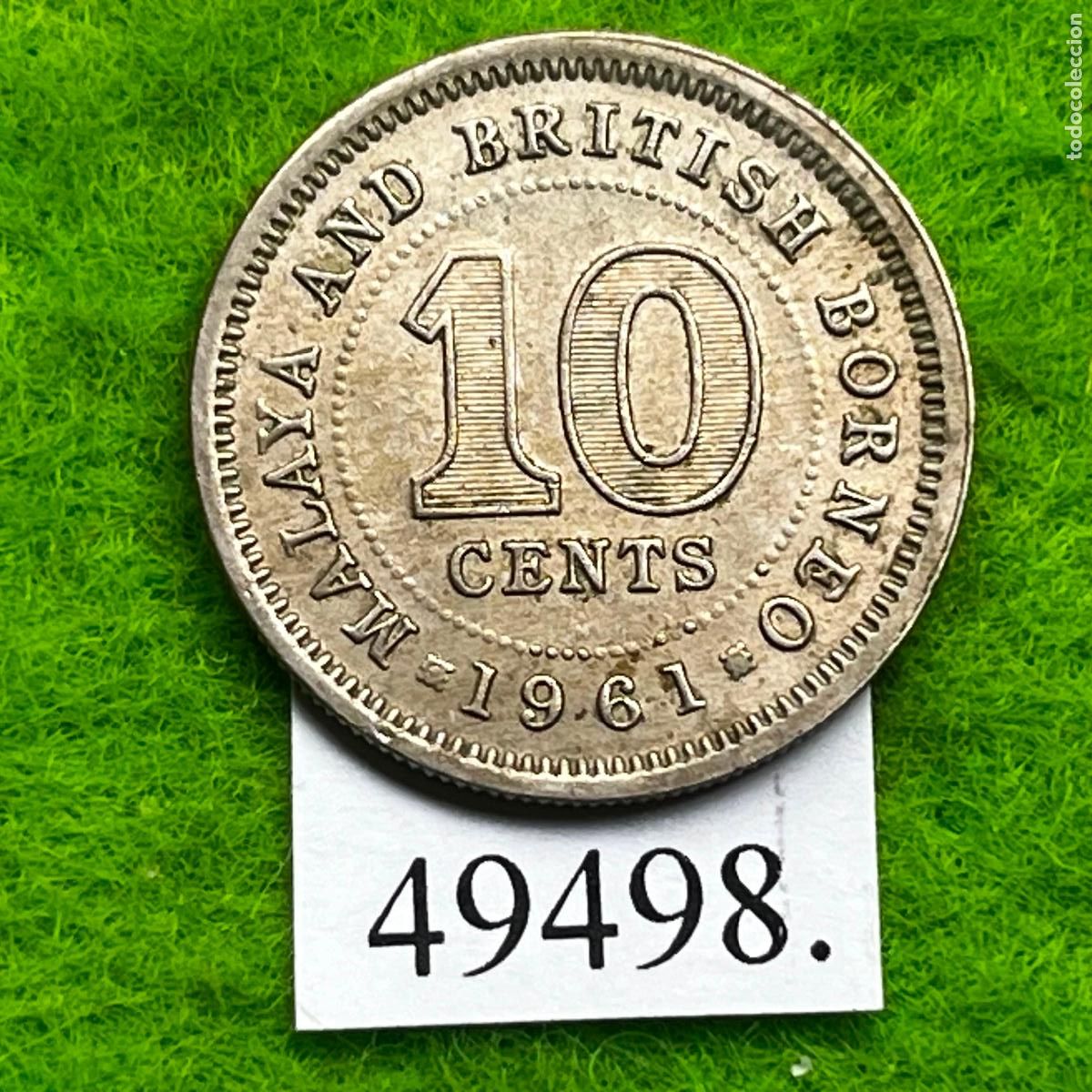 Monedas antiguas de Asia: Malaya y Borneo Britanico 10 centimos 1961, ( Malaya & British Borneo)