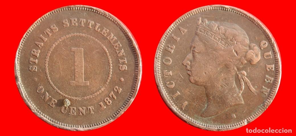Monedas antiguas de Asia: 1 CENTAVO 1872 STRAITS SETTLEMENTS-156521