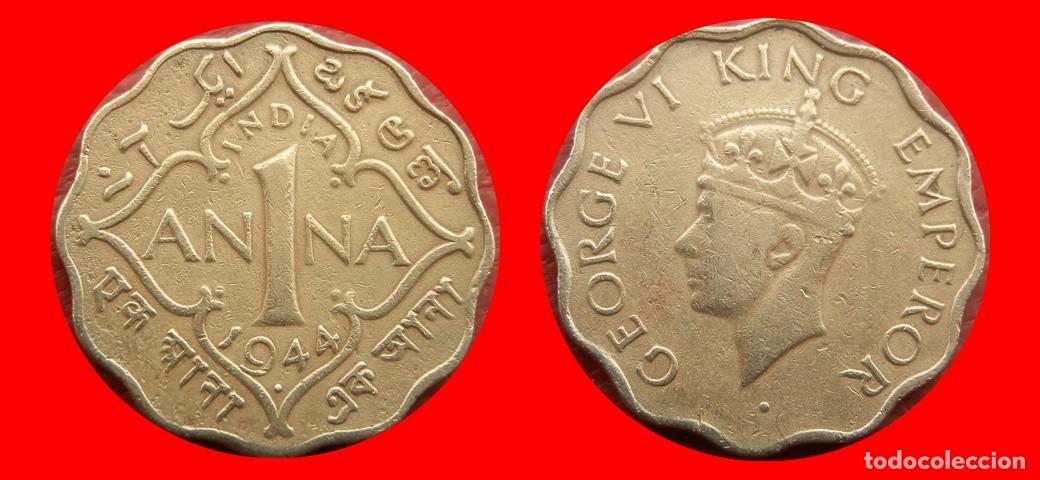 Monedas antiguas de Asia: 1 ANNA 1944 INDIA BRITANICA-156530