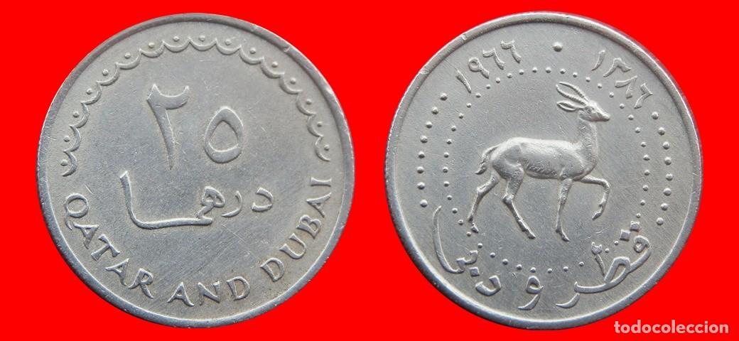 Monedas antiguas de Asia: 25 DIRHAMS 1966 QATAR & DUBAI-156541