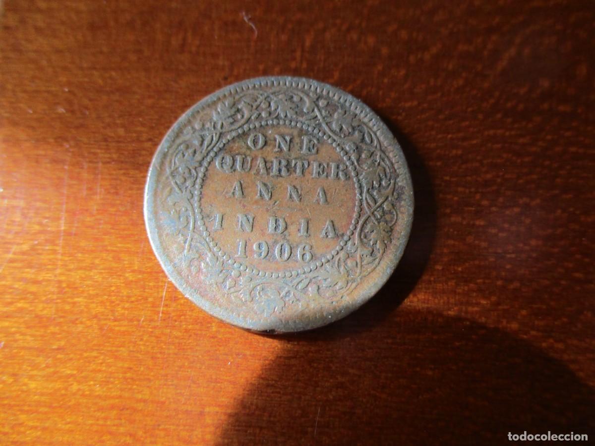 Moedas antigas da &Aacute;sia: INDIA BRITISH - 1/4 ANNA 1906