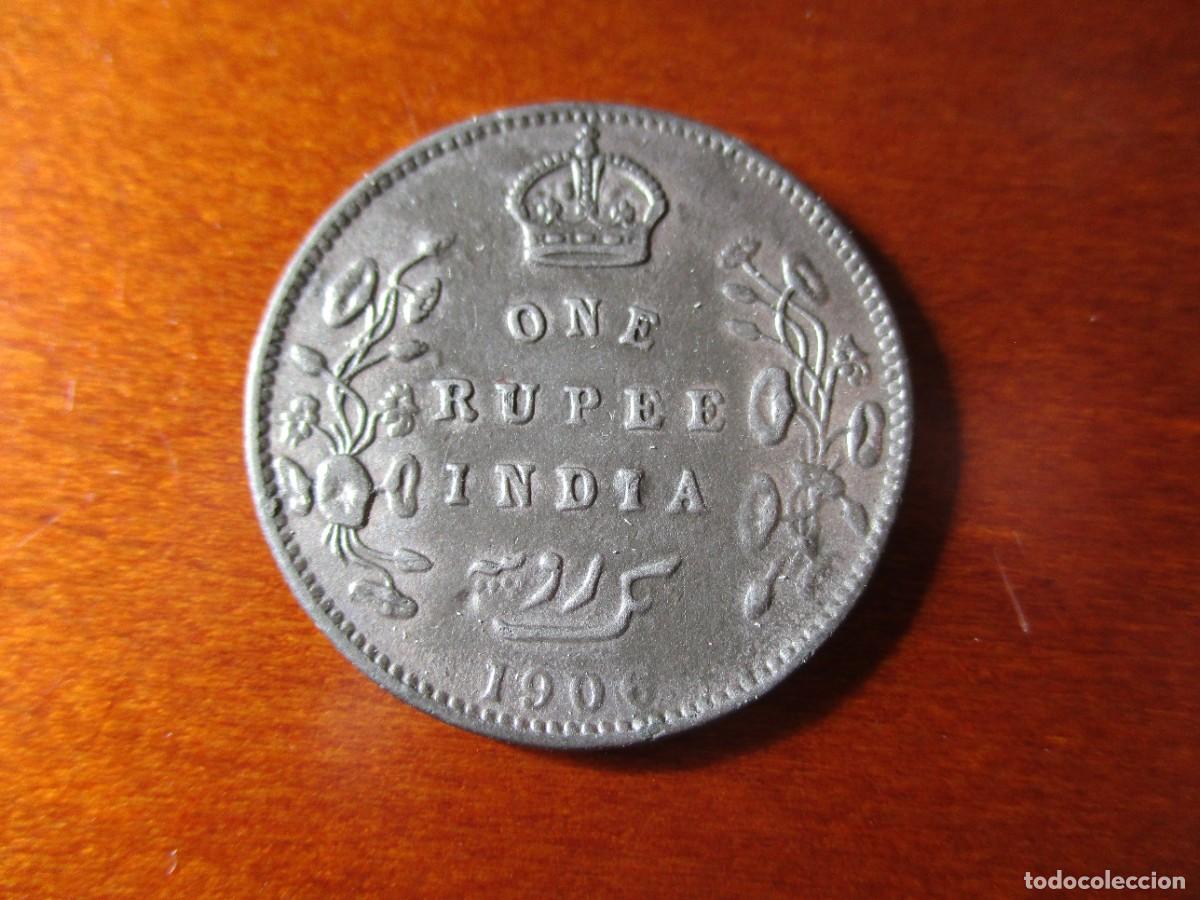 Moedas antigas da &Aacute;sia: INDIA BRITISH - 1 RUPIA 1906 FALSA DE EPOCA