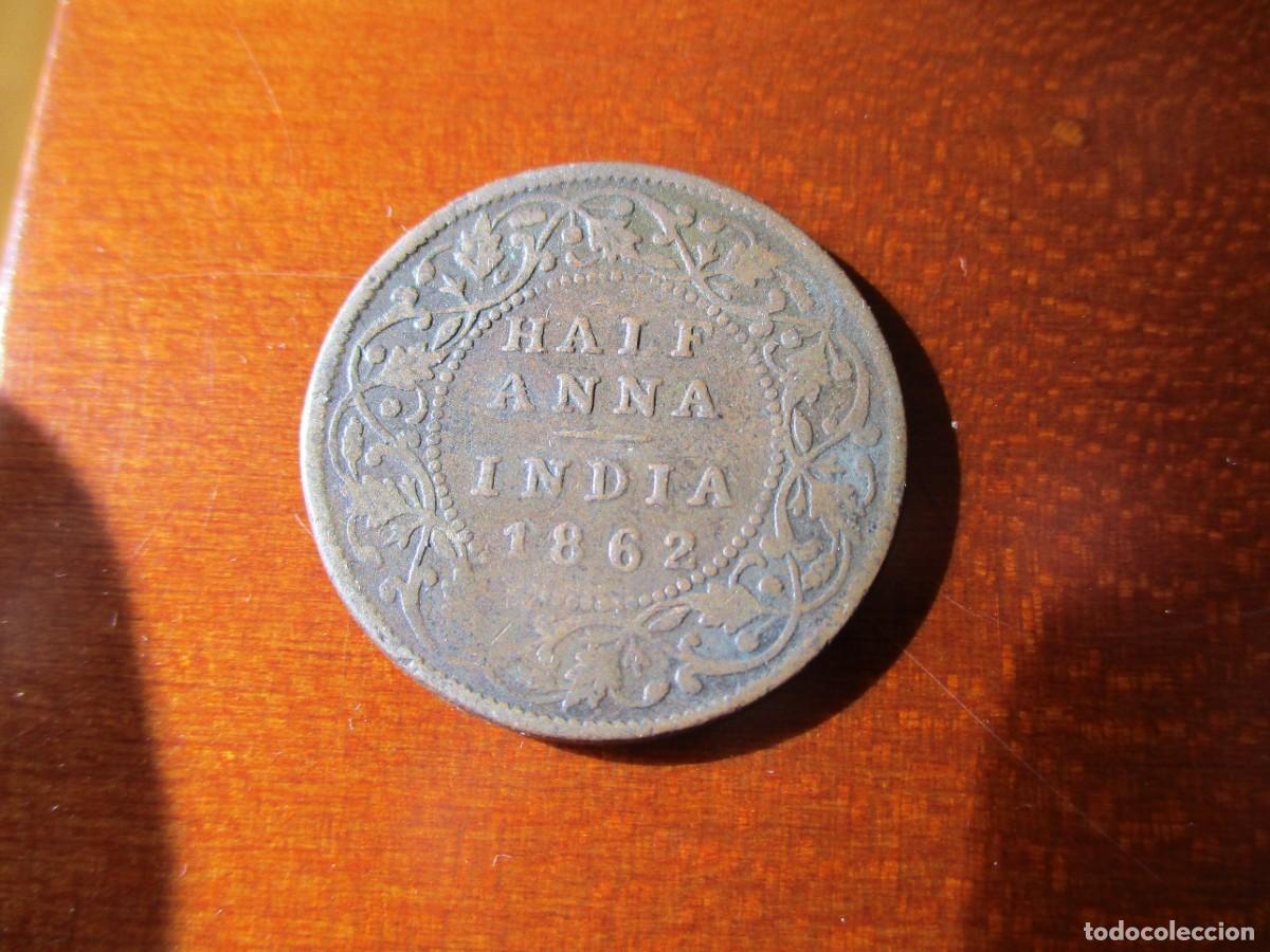 Moedas antigas da &Aacute;sia: INDIA BRITISH - 1/2 ANNA 1862