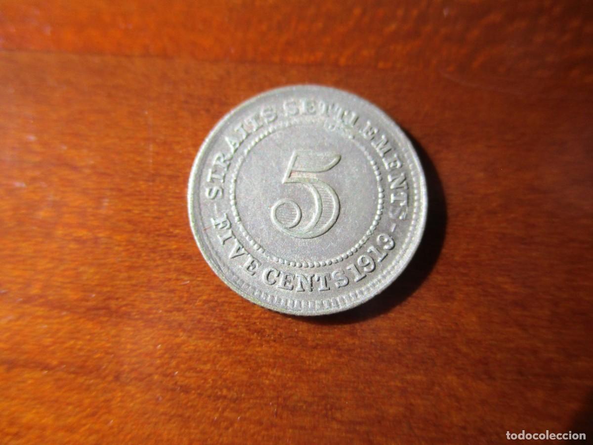 Moedas antigas da &Aacute;sia: STRAITS SETTLEMENTS - 5 CENT 1919