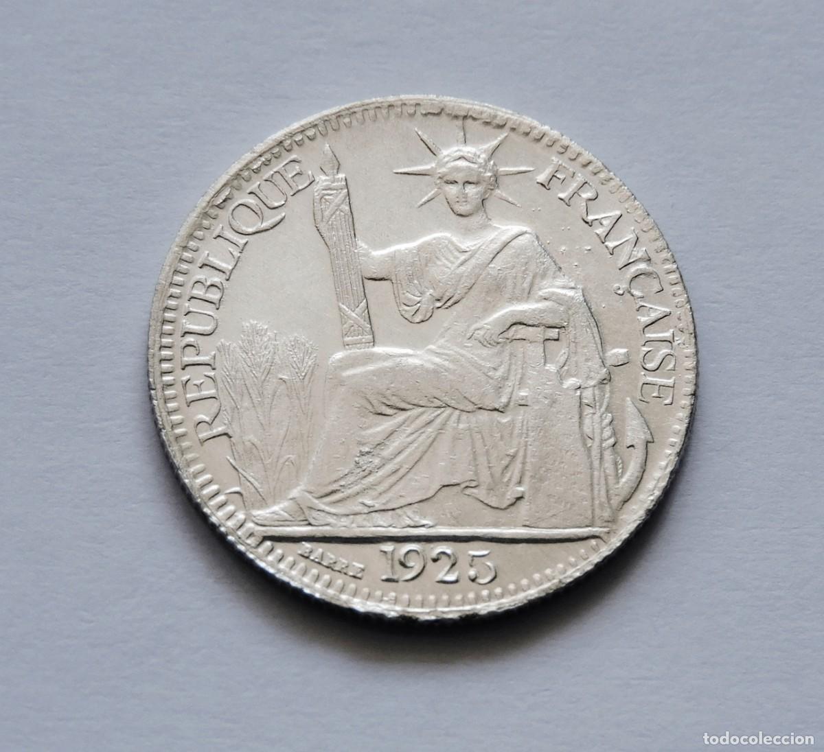 Monedas antiguas de Asia: INDOCHINA FRANCESA 10 CENTS 1925. PLATA. EXCELENTE